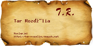 Tar Rozália névjegykártya